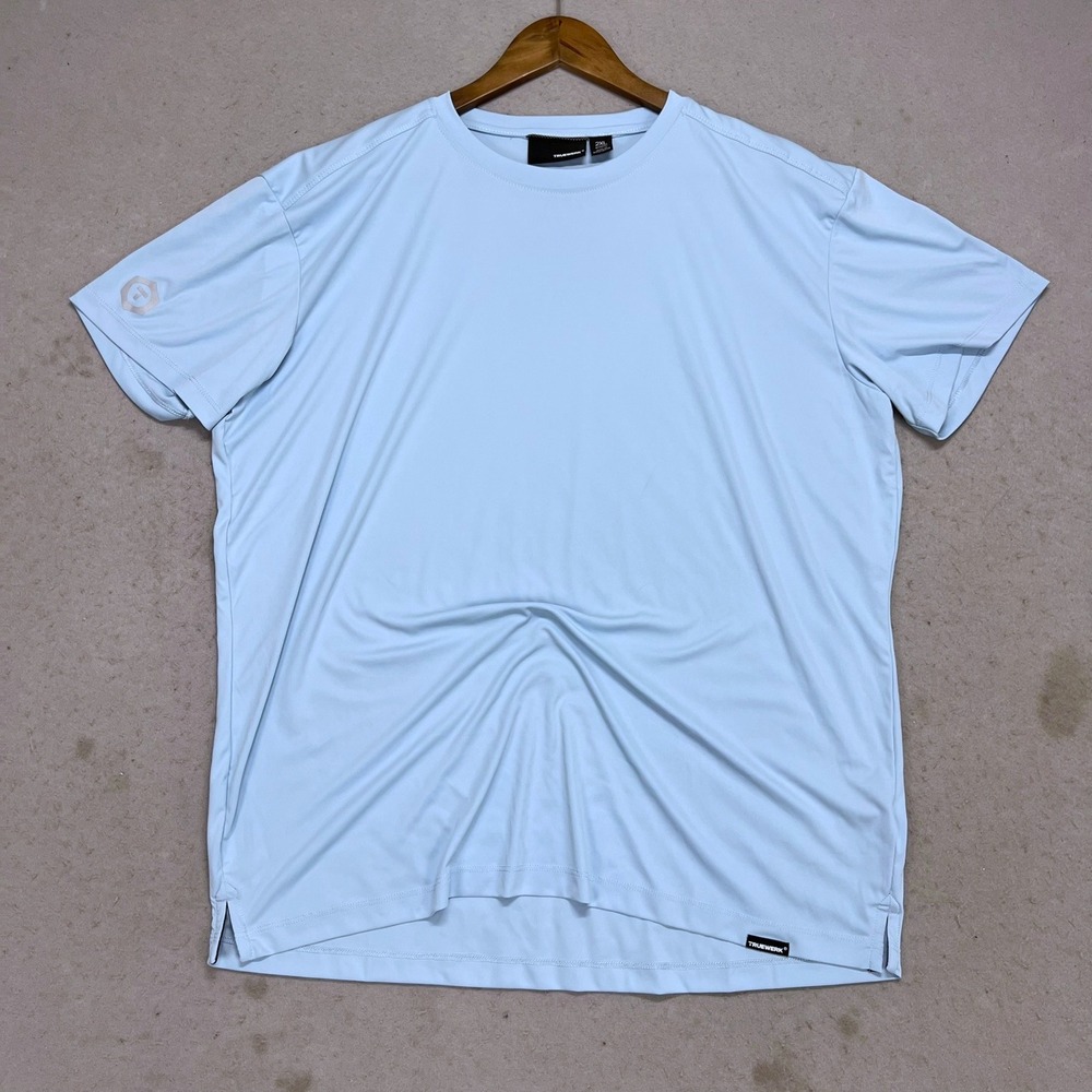 Truewerk B1 Sun Tee Womens 2XL Light Blue Short Sleeve Performance Work Shirt